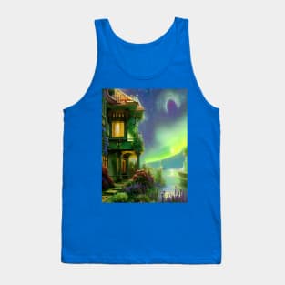 House by the Lake in the Galaxy Tank Top